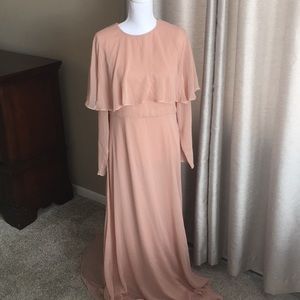 Blush chiffon vintage style maxi dress
